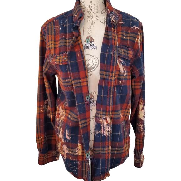 Pumpkin Patch Junkie Upcycled Fall Flannel Shirt - Medium - Picture 5 of 9